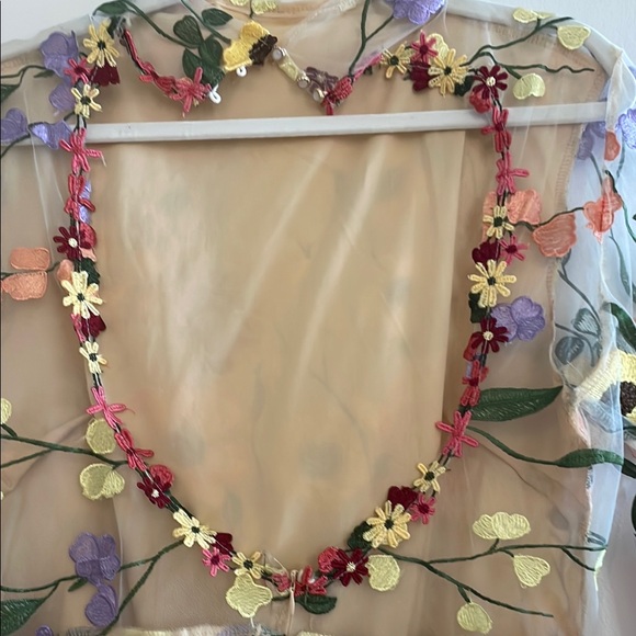 Taylor Swift Grammy Inspired Appliqué Floral Sheer Dress With Open Back Large - Picture 16 of 16